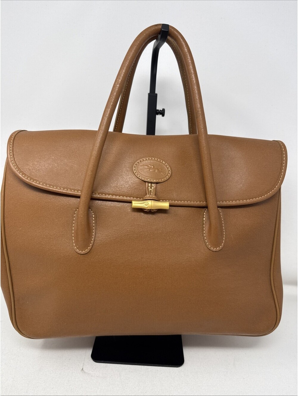 Long Champ  ROSEAU Leather Bag Camel